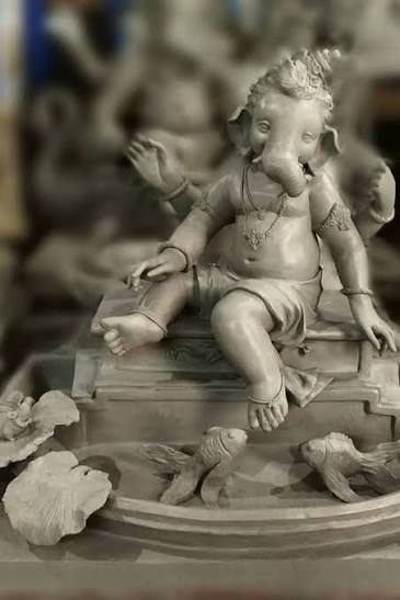 Traditional Ganesh Idol made of natural mud
