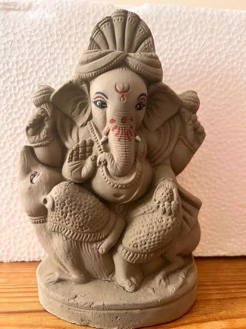 Natural Clay Ganesh Idol made from pure mud