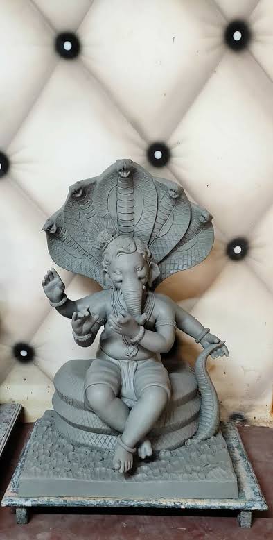 Royal Ganesh Idol made of natural clay