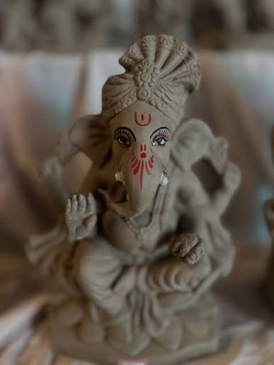 Classic Ganesh Idol handcrafted from natural mud