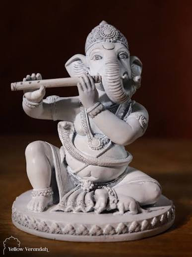 Festive Ganesh Idol handcrafted from natural mud